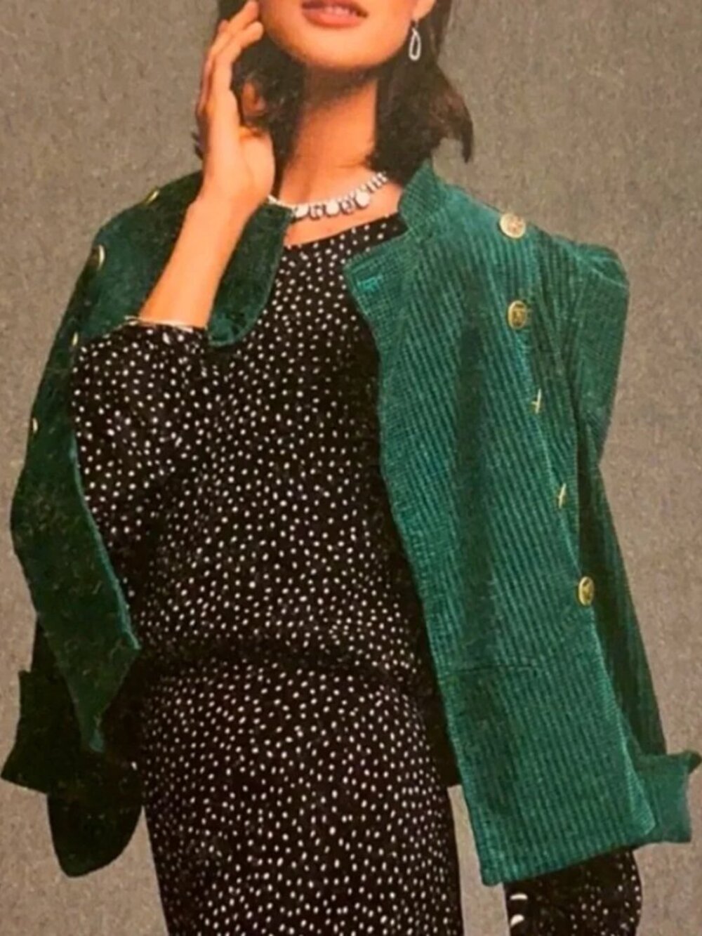LIKE NEW! Cabi "Sinatra" Black and White Polka Dot Blouse Size Large